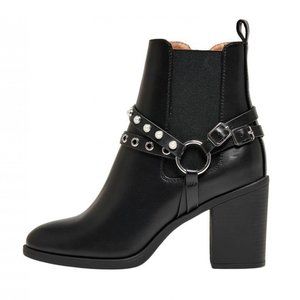 Black Leather Ankle Boot